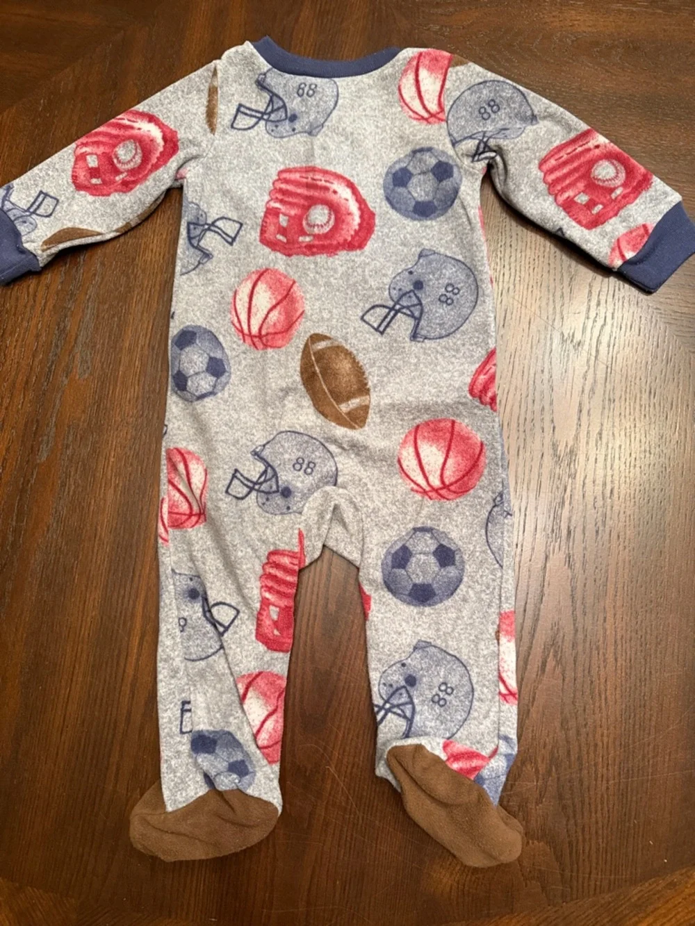 Carter's 2 Pack Footed Sleepers 9M Sports Animal Zip Pajamas